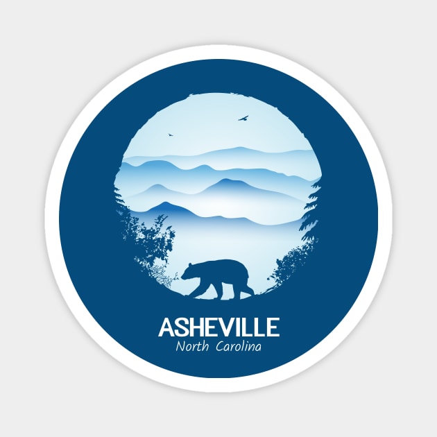 Asheville Blue Ridge Mountains - BLUE 01 Magnet by AVL Merch